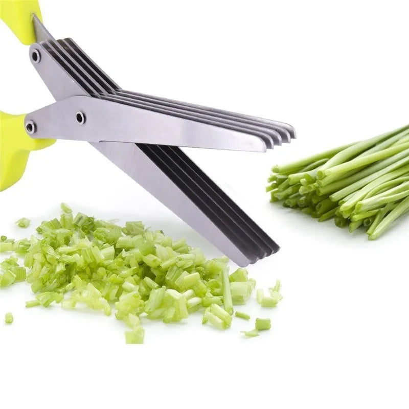 Multifunctional Kitchen Scissors - 5 Layer Vegetable & Herb Cutter for Fas Preparation