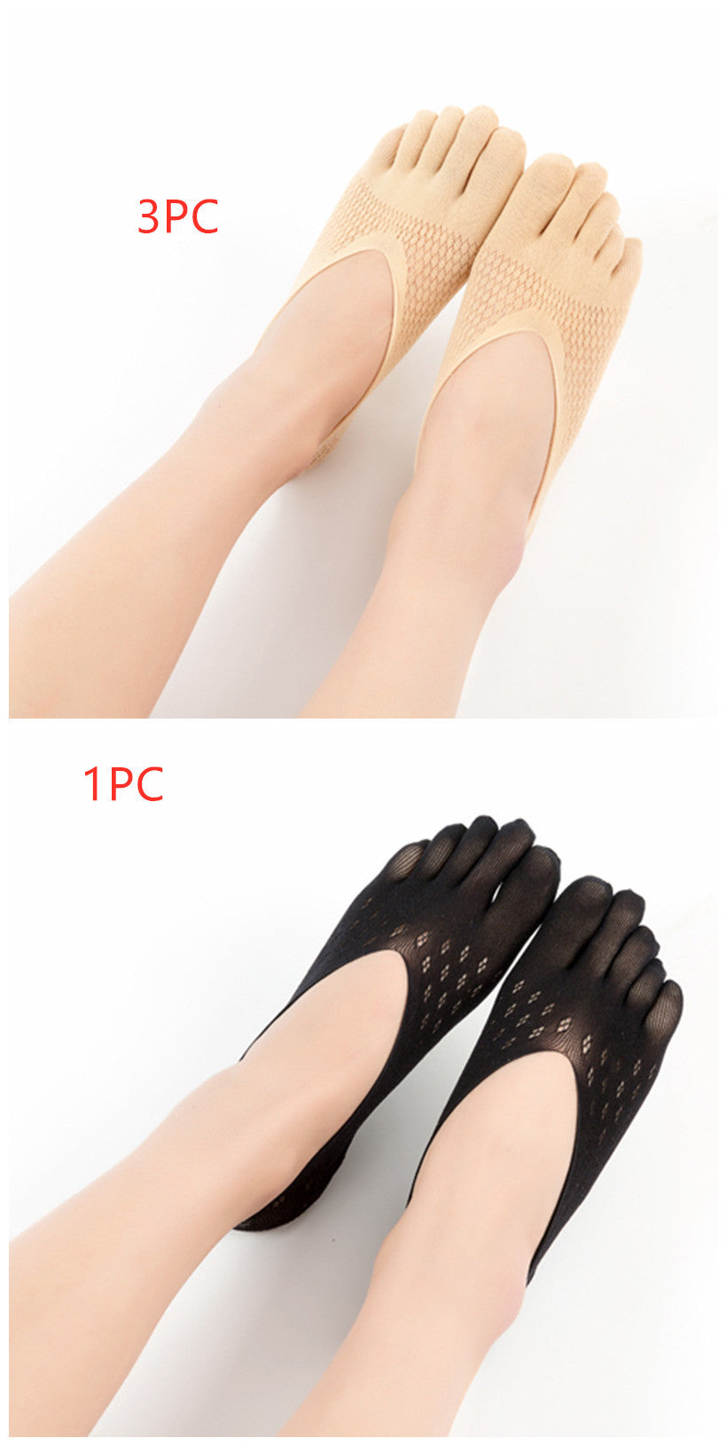 Breathable Toe Socks for Women - Breathable, Anti-Slip & Comfortable Fit