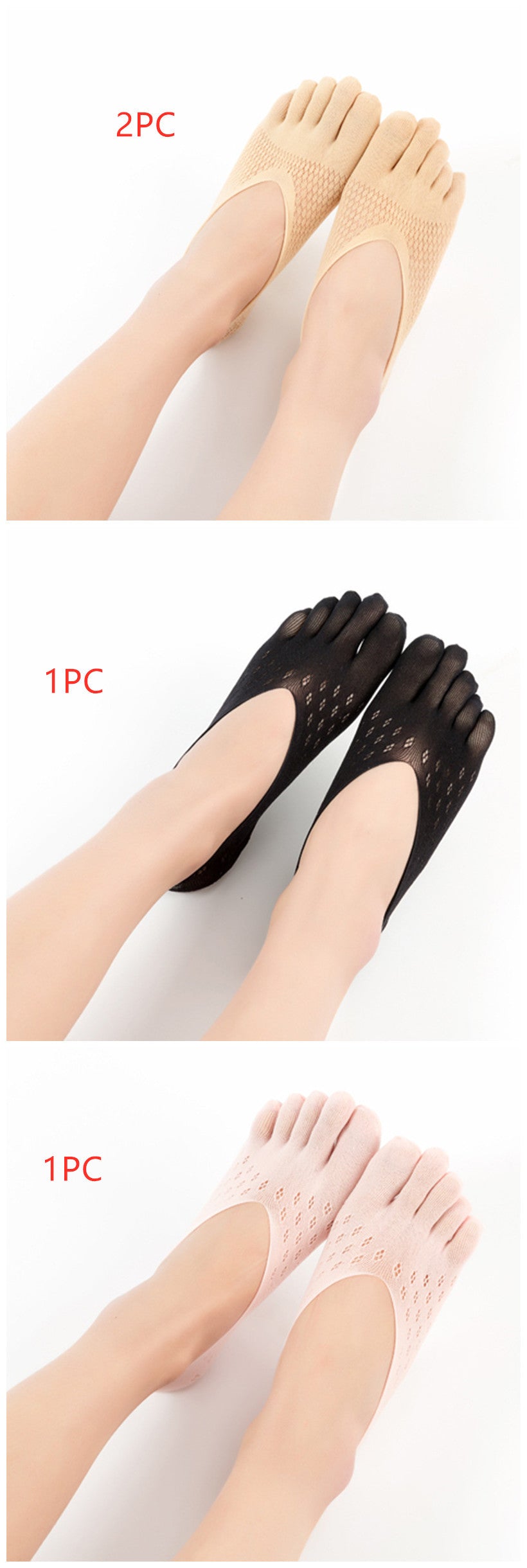 Breathable Toe Socks for Women - Breathable, Anti-Slip & Comfortable Fit
