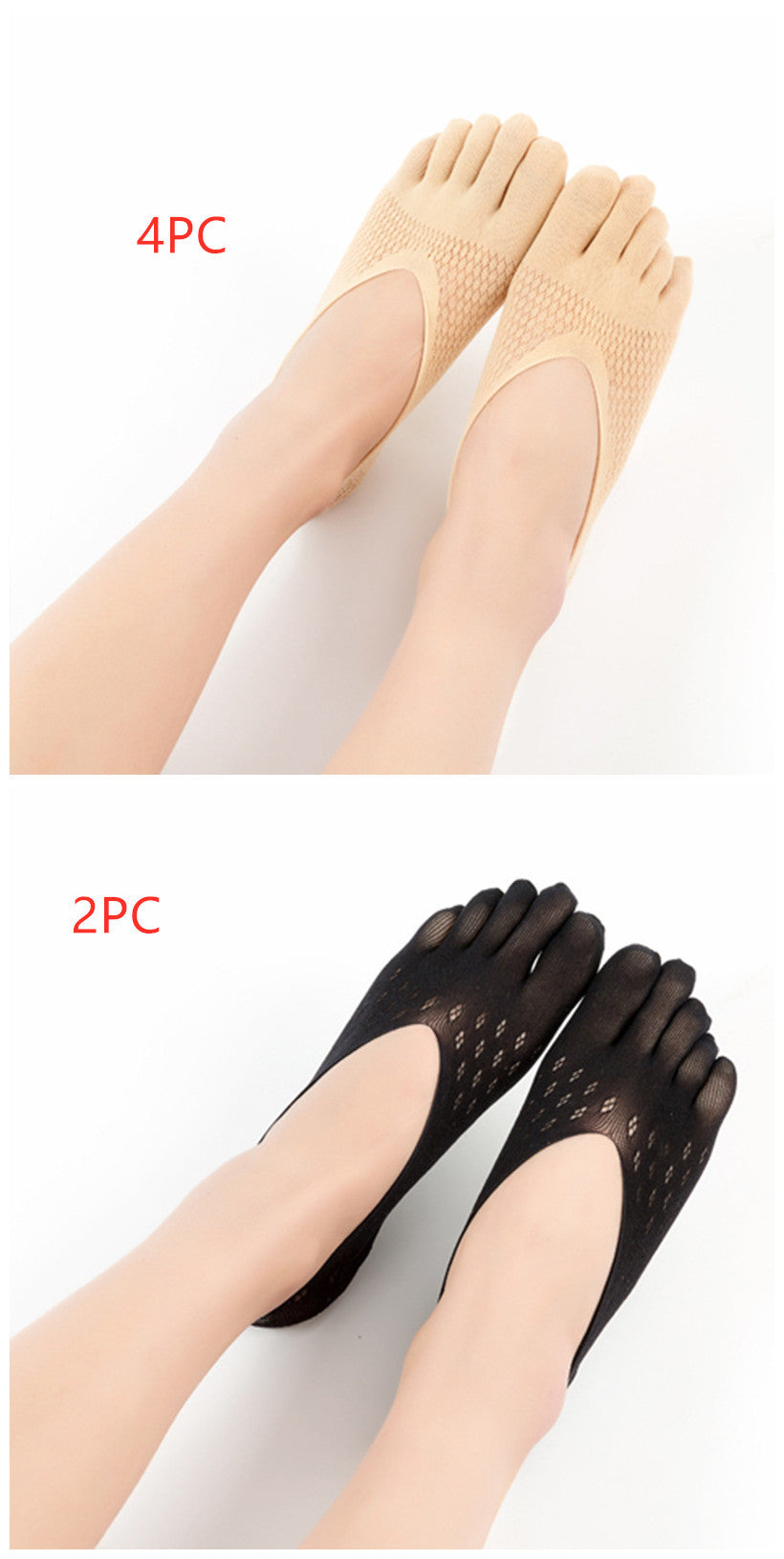 Breathable Toe Socks for Women - Breathable, Anti-Slip & Comfortable Fit