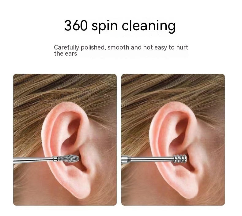 6-in-1 Stainless Steel Earwax Removal Tool Set - Professional Ear Cleaning Kit with Storage Case