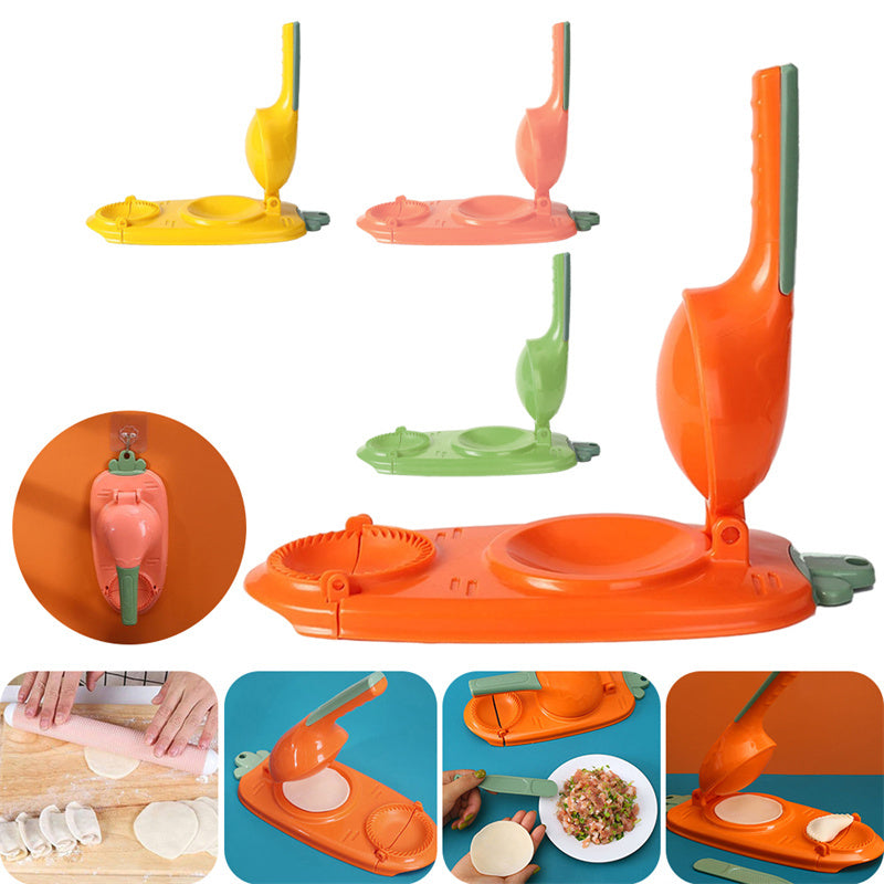 2-in-1 Dumpling Maker Tool - Dough Press & Wrapper Mould Set for Easy Cooking