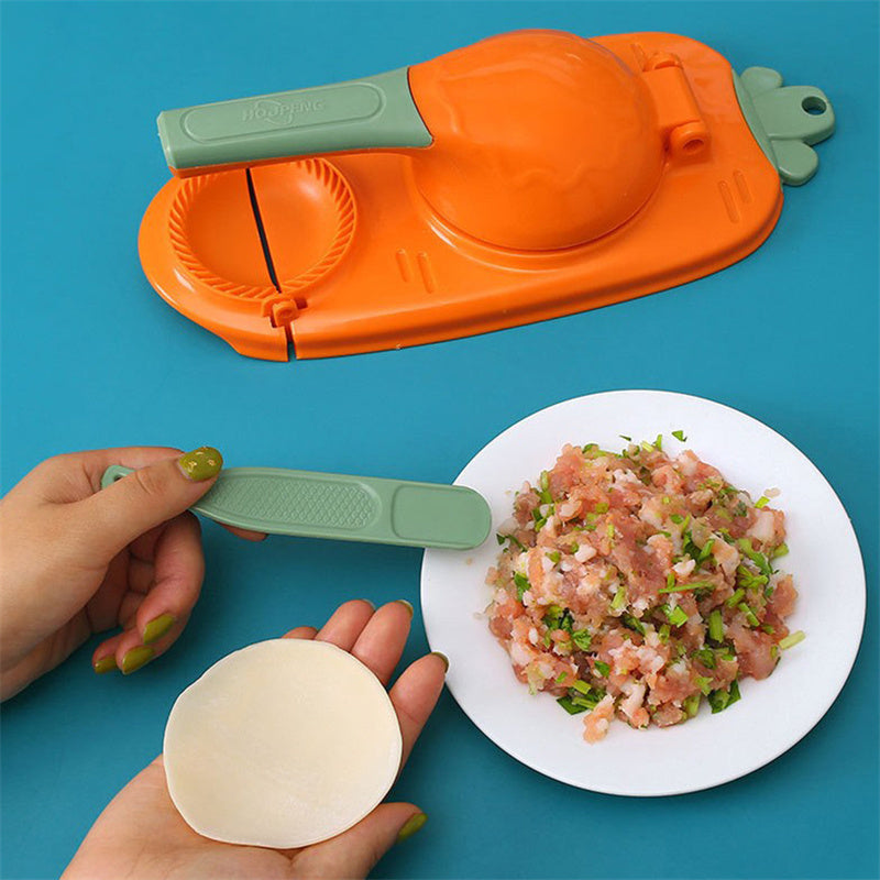 2-in-1 Dumpling Maker Tool - Dough Press & Wrapper Mould Set for Easy Cooking