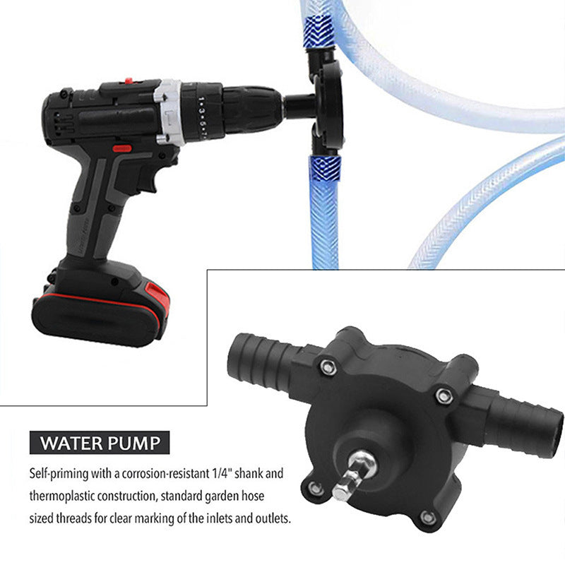 Compact Self-Priming Water Transfer Pump - Easy to Use Electric Drill Powered Pump