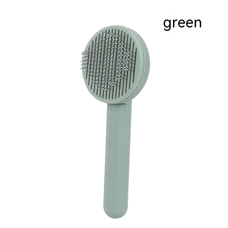 Pet Massage Comb with Self-Cleaning Button - Ideal for Shedding & Tangles