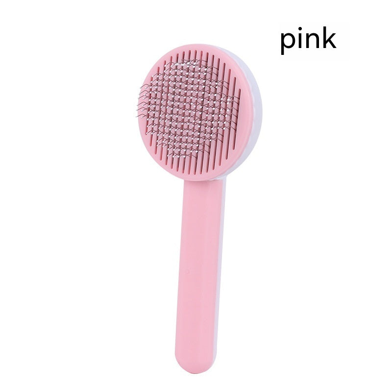 Pet Massage Comb with Self-Cleaning Button - Ideal for Shedding & Tangles