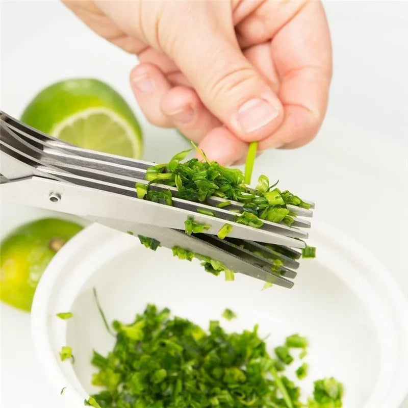 Multifunctional Kitchen Scissors - 5 Layer Vegetable & Herb Cutter for Fas Preparation