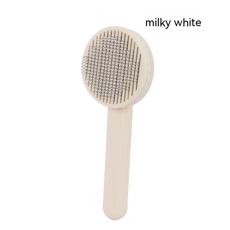 Pet Massage Comb with Self-Cleaning Button - Ideal for Shedding & Tangles
