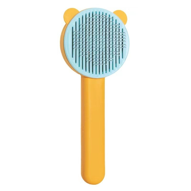 Pet Massage Comb with Self-Cleaning Button - Ideal for Shedding & Tangles