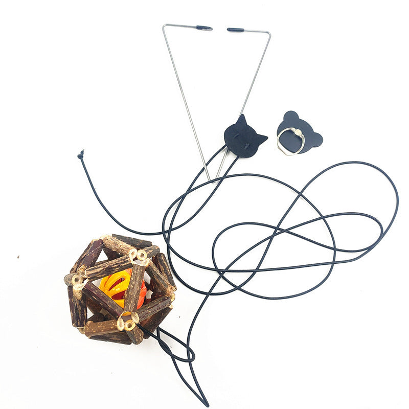 Door Hanging Bouncing Cat Toy - Interactive Elastic Teaser for Indoor Play