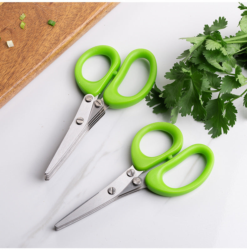 Multifunctional Kitchen Scissors - 5 Layer Vegetable & Herb Cutter for Fas Preparation