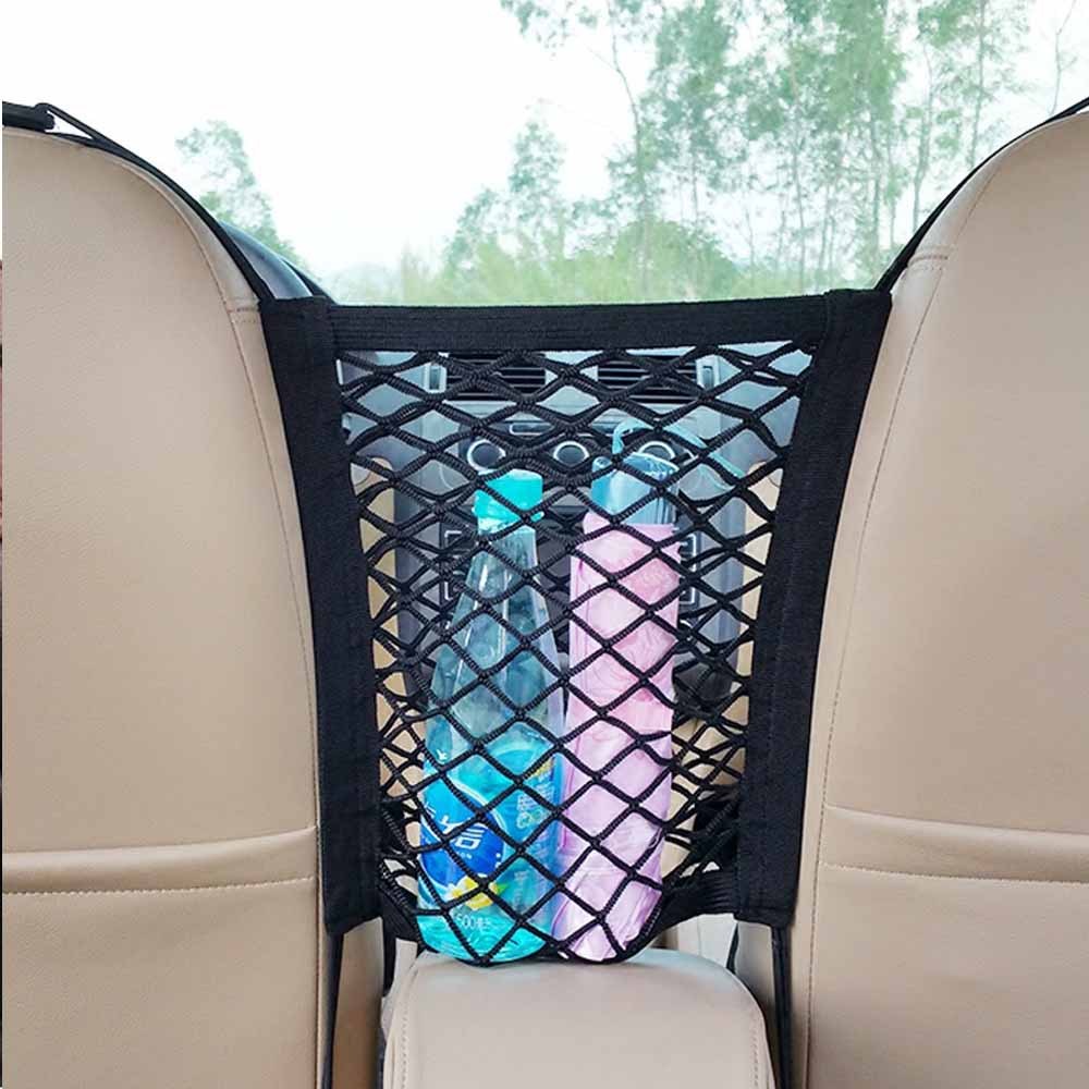 Universal Car Seat Mesh Barrier - Pet Safety Net & Storage Organizer for Travel