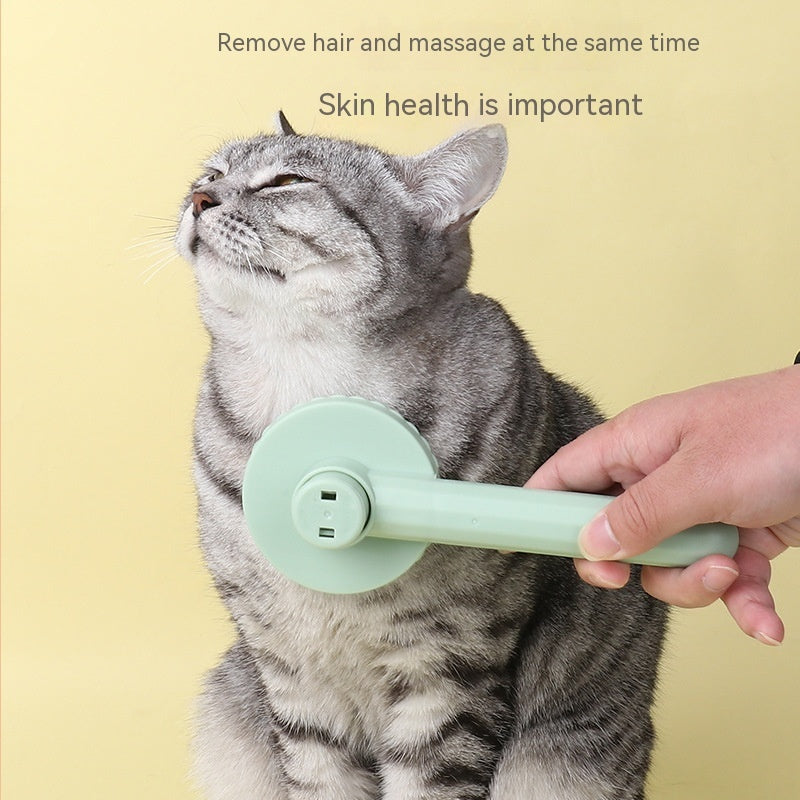 Pet Massage Comb with Self-Cleaning Button - Ideal for Shedding & Tangles