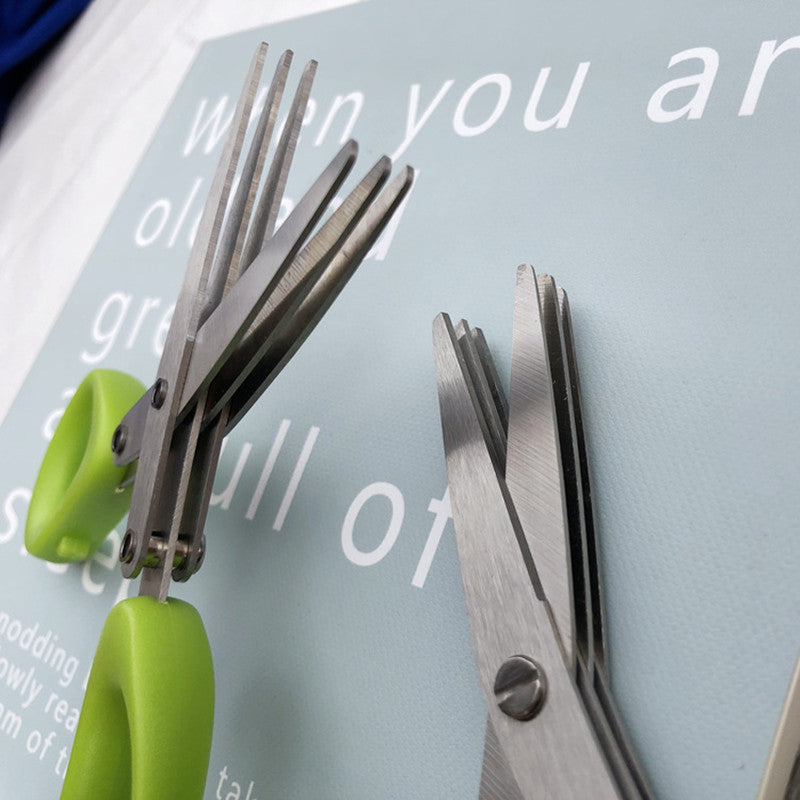 Multifunctional Kitchen Scissors - 5 Layer Vegetable & Herb Cutter for Fas Preparation