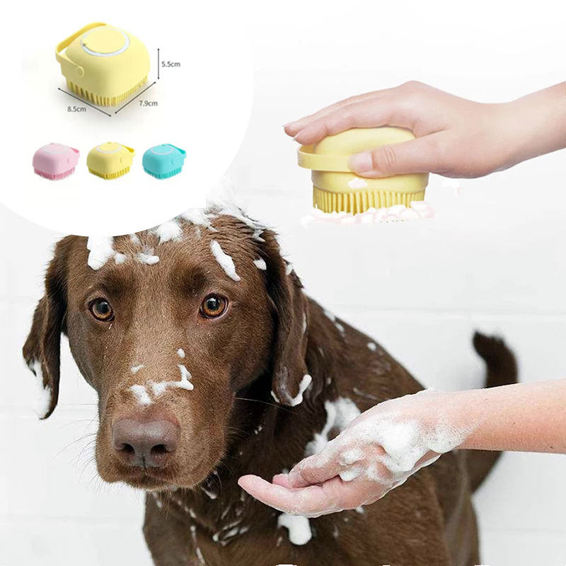 2-in-1 Pet Bathing Glove - Soft Silicone Scrubber & Shampoo Comb for Cats & Dogs