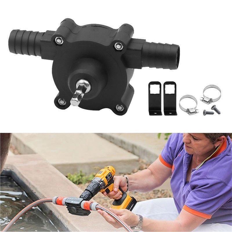 Compact Self-Priming Water Transfer Pump - Easy to Use Electric Drill Powered Pump