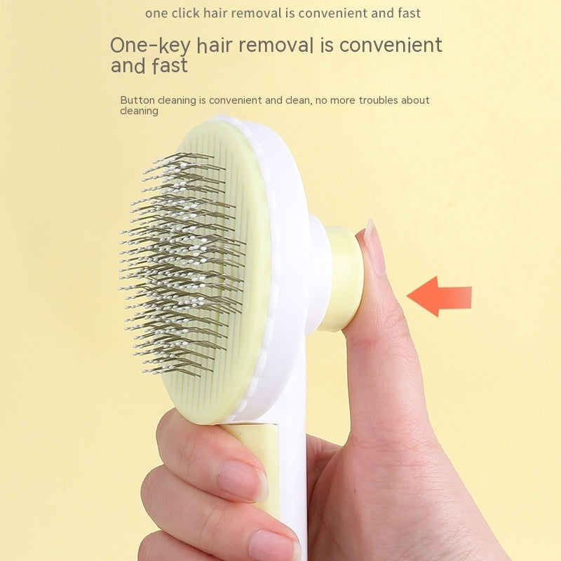 Pet Massage Comb with Self-Cleaning Button - Ideal for Shedding & Tangles